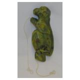 Vintage marbled plastic climbing monkey toy,