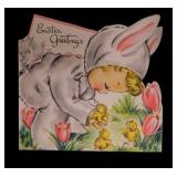17 vintage Easter cards, some velvet