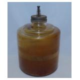 Antique glass kerosene cook stove drip jar, 6"