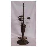 Art Deco cast metal 3 light table lamp w/ finial