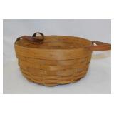 1994 Gerald E. Henn Workshop basket w/ leather