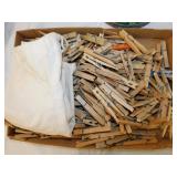 Several vintage wooden clothespins - Cotton