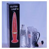 New electric retro silver glitter lamp in box,
