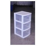 Sterilite 3 drawer plastic unit, 13" x 14" x 24"