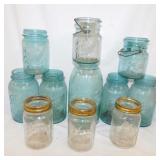 7 vintage Ball canning jars - Antique half gallon