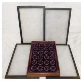 Vintage Dennison purple velvet 24 ring display