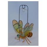 Hanging butterfly tea light candle holder, wire