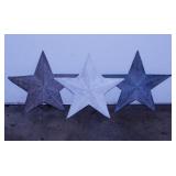 3 metal 12' barn stars - 3 wood store plaques &