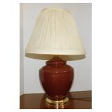 Ceramic bedside lamp w/ pleated shade