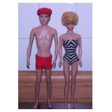 Flocked brunette Ken & Bubble Cut White Ginger