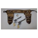 Nice vintage Roy Rogers leather double holster w/