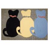 Large cat shaped coffee table coaster rug -