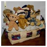 Basket full of Boyds Bears & Ty animals