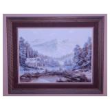 Original Winter landscape oil painting on canvas
