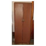 Vintage 2 door metal utility cabinet, no contents,