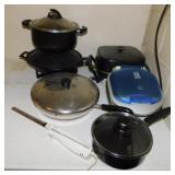 New non-stick pan w glass lid - Electric skillet