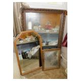 3 framed wall mirrors