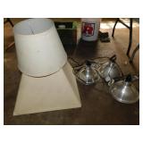 3 clamp aluminum lamps - 2 lamp shades