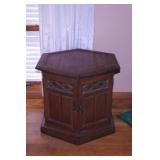 Mid Century Brutalist hexagon end table w/