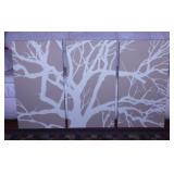 Stretched canvas 3 piece tree wall art
