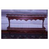 Wooden 2-tier wall shelf w/ plate rail, 36' wide