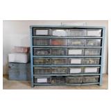 24 drawer parts cabinet and contents