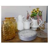 1970's Federal Glass Sun Gold Show Off canisters -