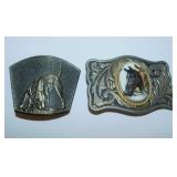 Brass hunting dog belt buckle - Western belt