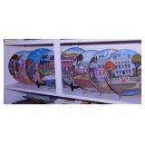 8 Colonial Heritage plates w/ easels