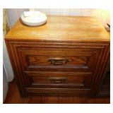 1982 solid wood 2 drawer bedside table night stand
