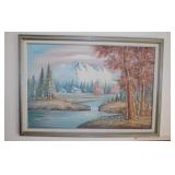 Original 1970's landscape oil painting on canvas