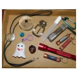 Southwestern metal bolo tie w/ letter C - Zeigler