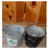 2 galvanized 10 qt. water buckets