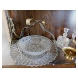 Brass tabletop easel - CCI crystal candlesticks -