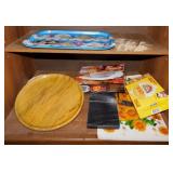 Mid Century Myrtle wood serving tray - Marble