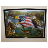 2 framed patriotic eagle jigsaw puzzle