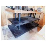 Wood & metal 3 tier store display work bench,
