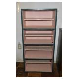 Wooden 4 shelf shelving unit, 20.5' x 11' x 42',