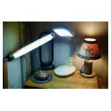 4 table lamps: Cowboy - Bell & Howell gooseneck -