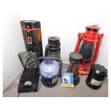 2 kerosene lanterns - 5 battery light lanterns