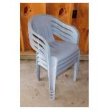 4 nice stacking resin patio lawn chairs