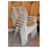 4 nice stacking resin patio lawn chairs