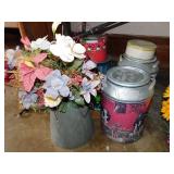 Milk can shaped tins - Silk arrangement & more
