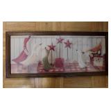 Primitive Country Goose Geese print, 21' x 9' -