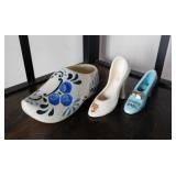 Porcelain Dutch shoe planter, 5.5" long - 2