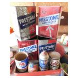 Vintage advertising tins: 4 Prestone antifreeze