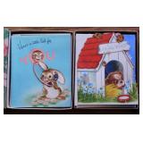 2 boxes sweet vintage greeting cards & envelopes