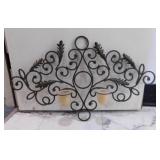 Wrought iron: Scrolled wall candle sconce -