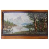 2 large framed floral prints - Nice large Mountain
