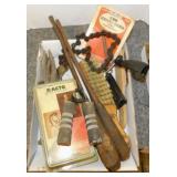 2 antique wood handle screwdrivers & more